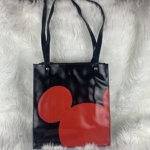 Original Walt Disney World  Black Tote Bag with Red Mickey Icon Ears Vinyl
